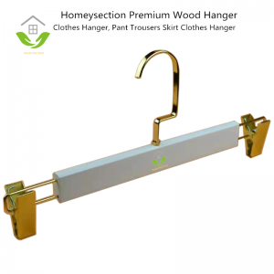 HSWDP011 Wood Suit Hanger with Antislip u-notch, Pants Hanger, White
