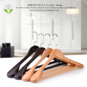 HSWDT93001 Wooden Clothes Hanger, Suit Hanger, Natural or Black