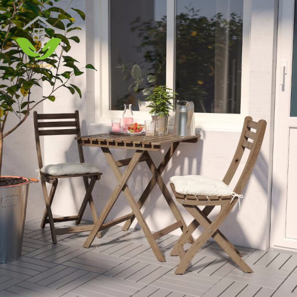 HX-BT001 Wood Balcony table and chairs
