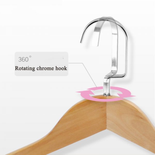HX-WH66R002 Wood Hanger with Rotating Hook